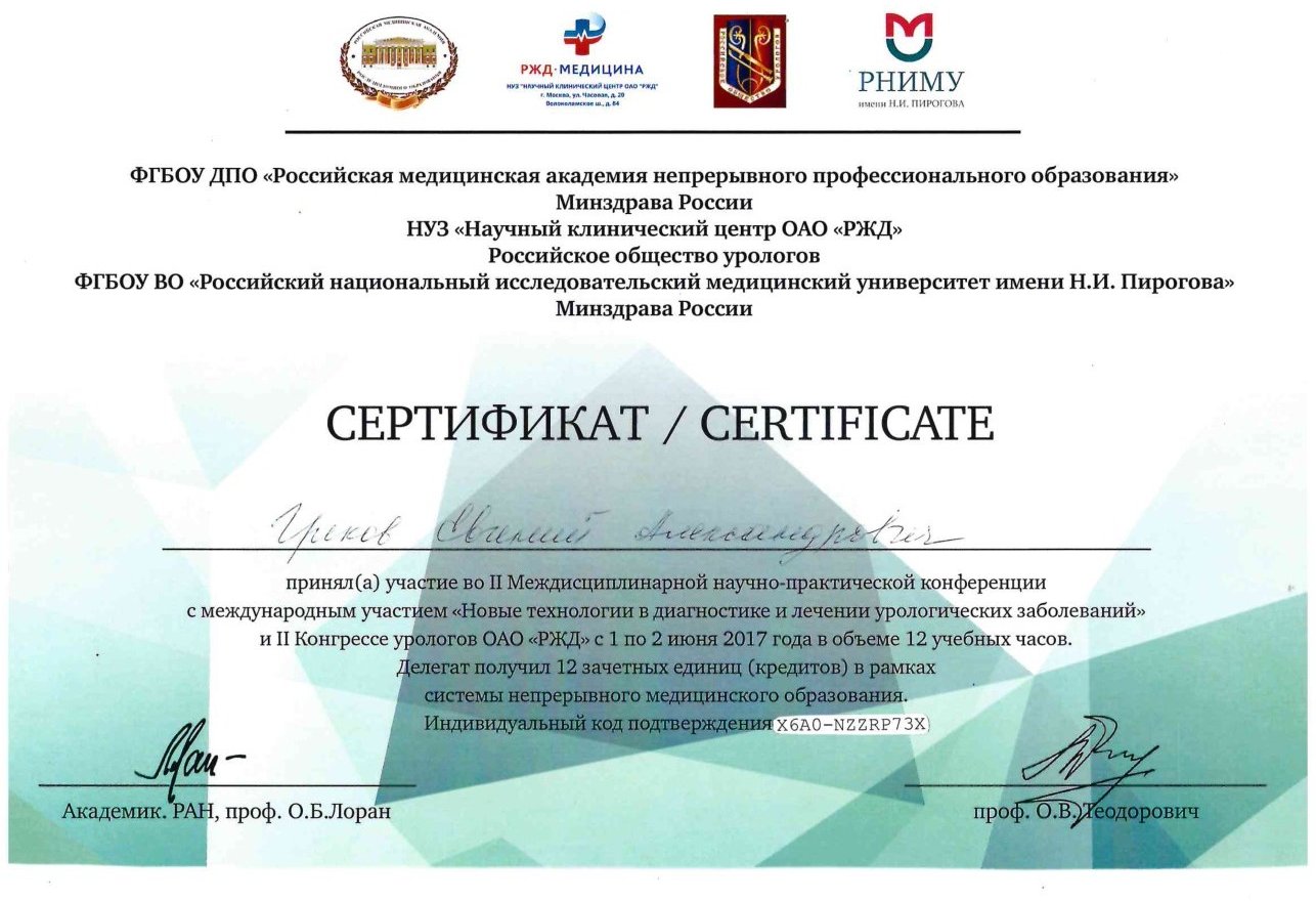Диплом / сертификат